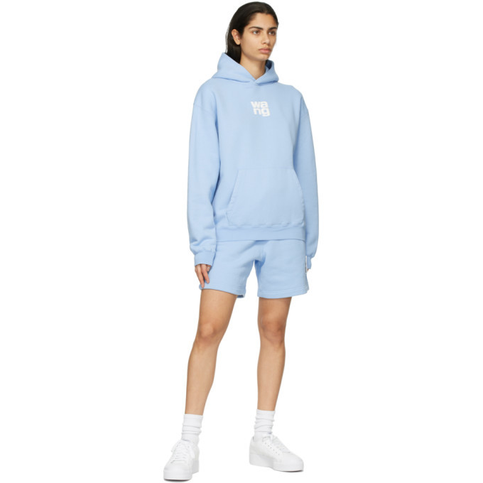 Alexander Wang Blue Puff Logo Hoodie