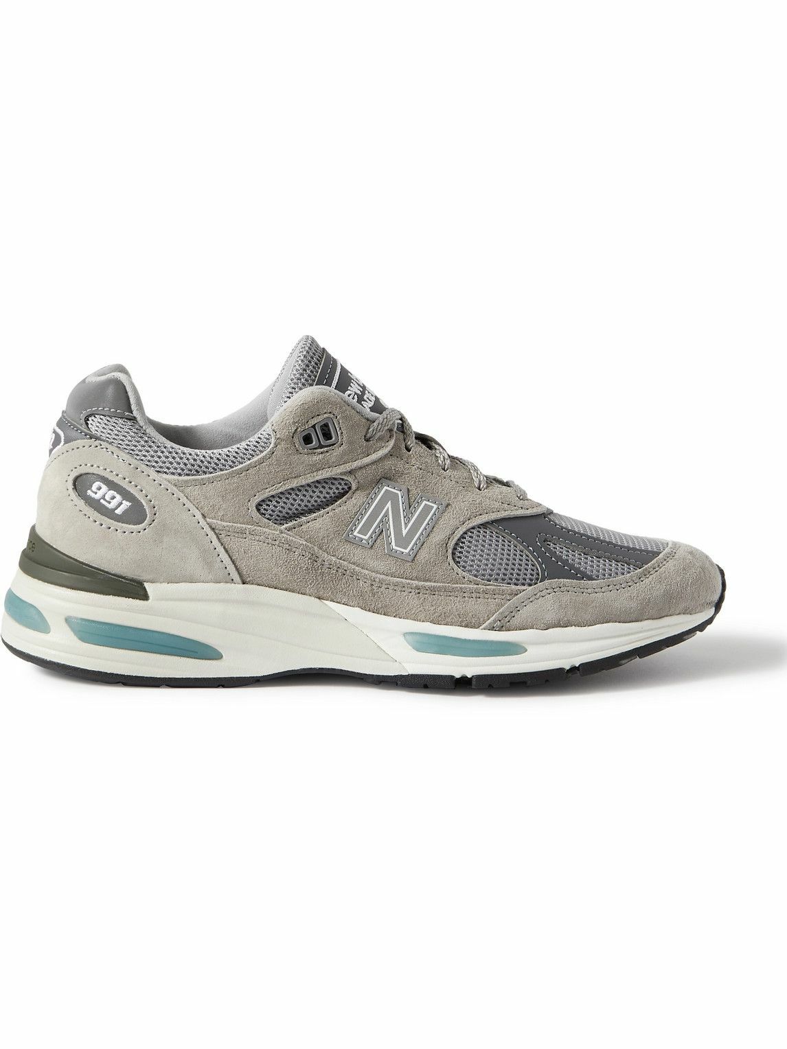 【New Balance】 991v2 suede-trimmedスニーカー New Balance - 991v2 Suede and Mesh Sneakers - Gray New Balance
