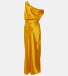 The Sei Draped silk satin wrap gown