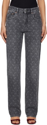 Marine Serre Gray Moon Laser Straight Jeans