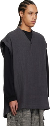 Jan-Jan Van Essche Gray O-Project Panama Mesh Cloth Vest