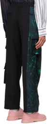 Feng Chen Wang Black & Green Lacquerware Cargo Pants