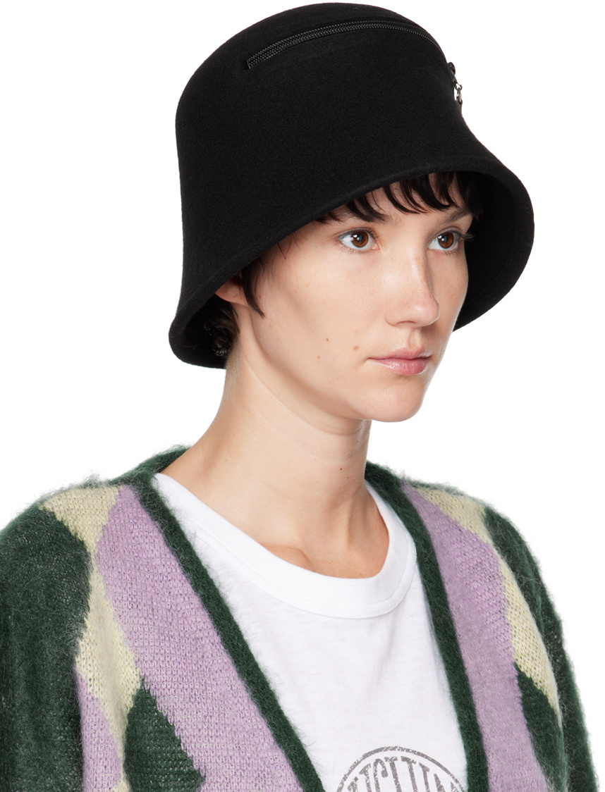 Y's Black Zip Pocket Bucket Hat