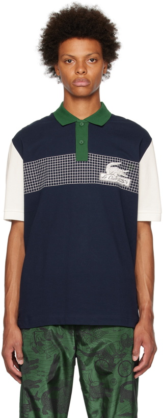 Photo: Lacoste Navy & Green Loose-Fit Polo