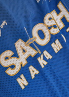 Satoshi Nakamoto Mesh Moto Logo-print Mesh Jersey T-shirt Blue