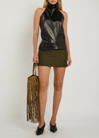 Khaite Jett Wool and Silk-blend Mini Skirt Khaki