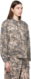 OPEN YY Green Camouflage Bomber Jacket