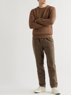 De Bonne Facture - Straight-Leg Cotton-Moleskin Drawstring Trousers - Brown