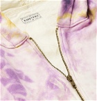 KAPITAL - Ashbury Shell-Panelled Tie-Dyed Loopback Cotton-Jersey Zip-Up Hoodie - Purple