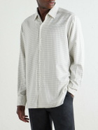 Zegna - Checked Silk-Twill Shirt - White