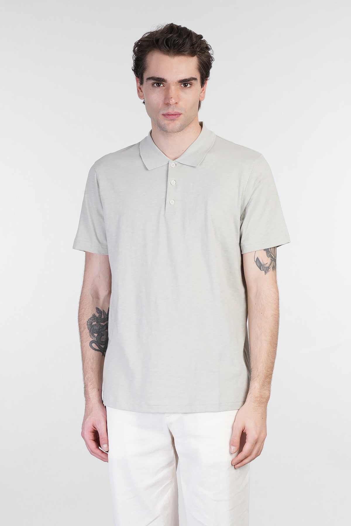 Theory Polo In Grey Cotton