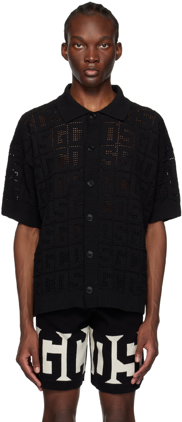 GCDS Black Monogram Polo