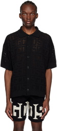 GCDS Black Monogram Polo