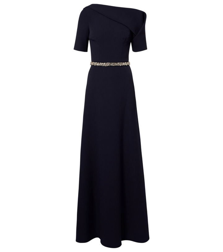 Photo: Safiyaa Stephanie embellished draped crêpe gown