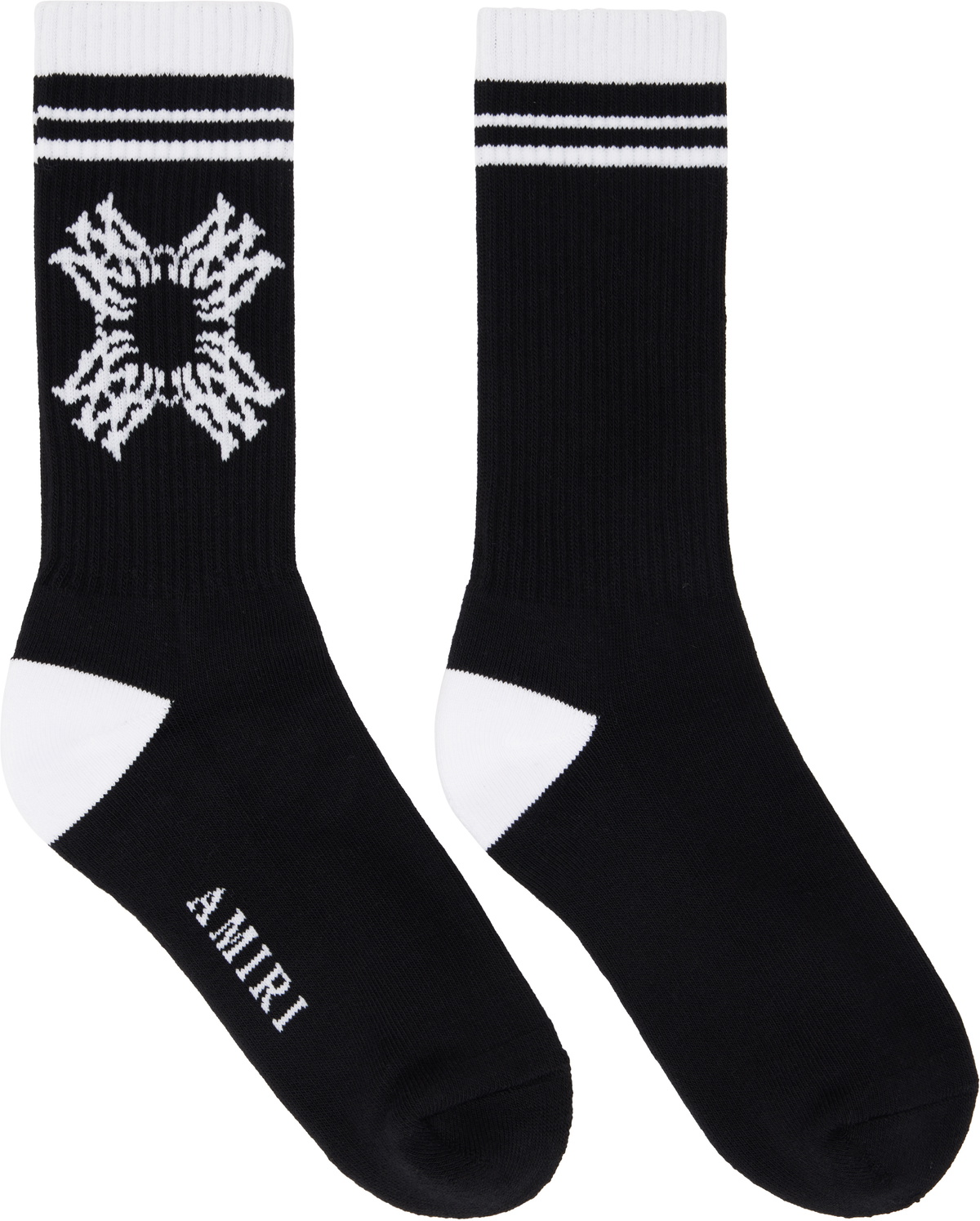 AMIRI Black Stack Logo Socks Amiri