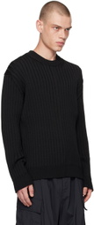 Juun.J Black Crewneck Sweater