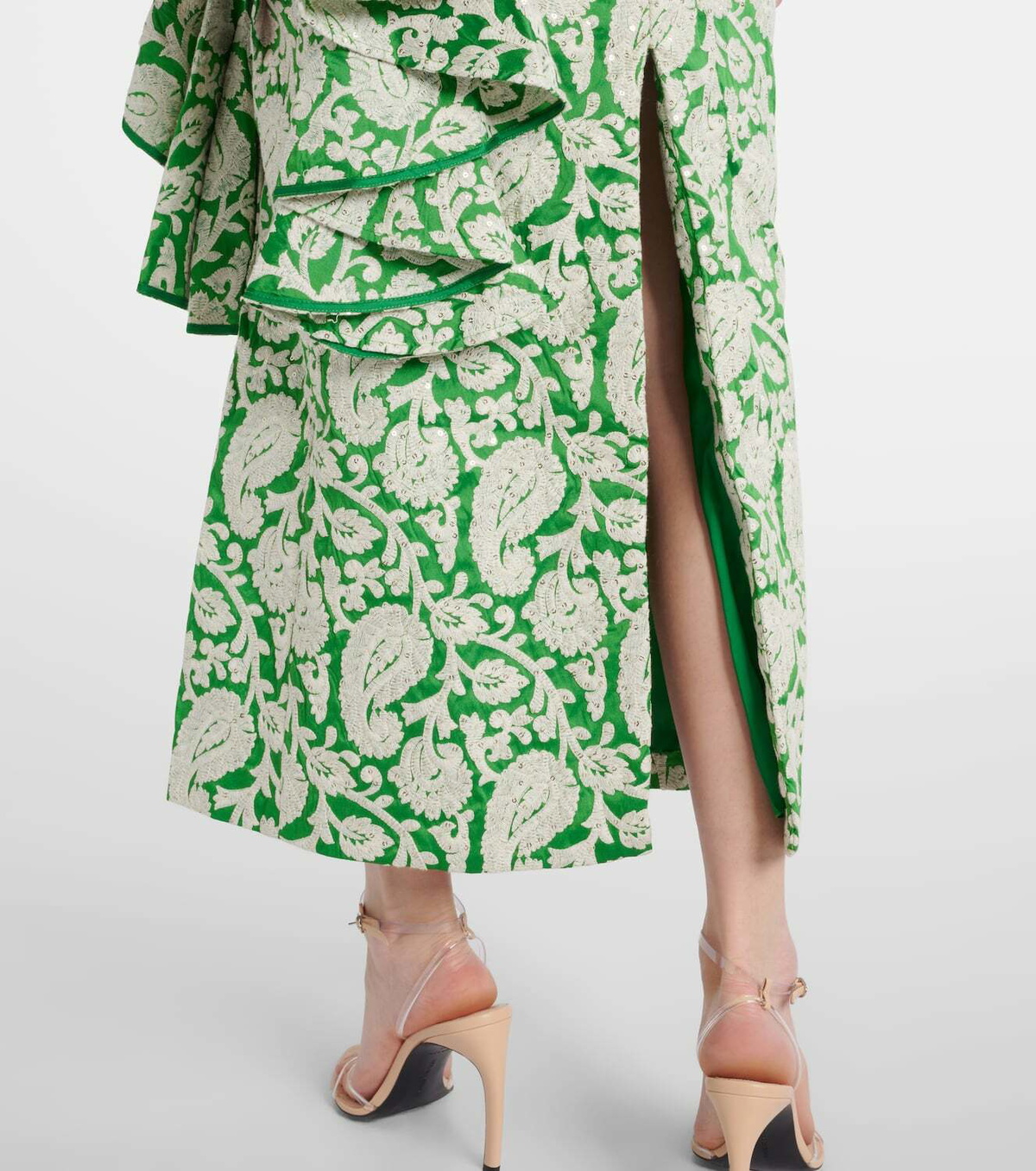 Johanna Ortiz Draped paisley midi dress
