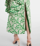 Johanna Ortiz Draped paisley midi dress