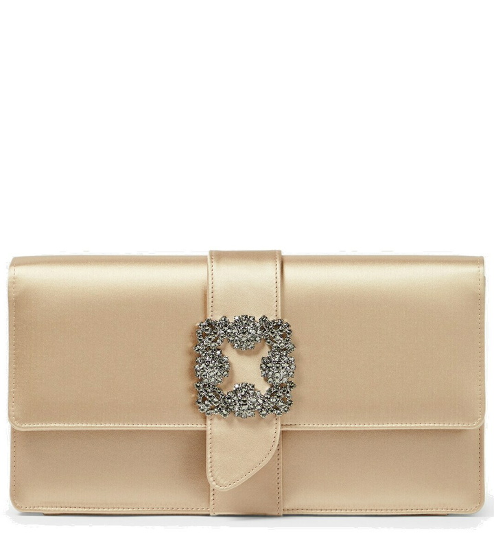 Photo: Manolo Blahnik Capri embellished satin clutch