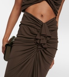 Saint Laurent Cutout crêpe jersey maxi dress