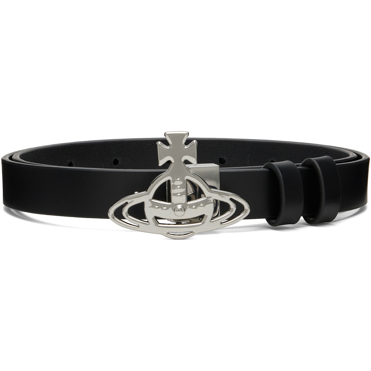 Vivienne Westwood Black Small Orb Buckle Belt