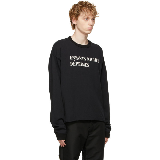 Enfants Riches Deprimes Black Classic Logo Long Sleeve T