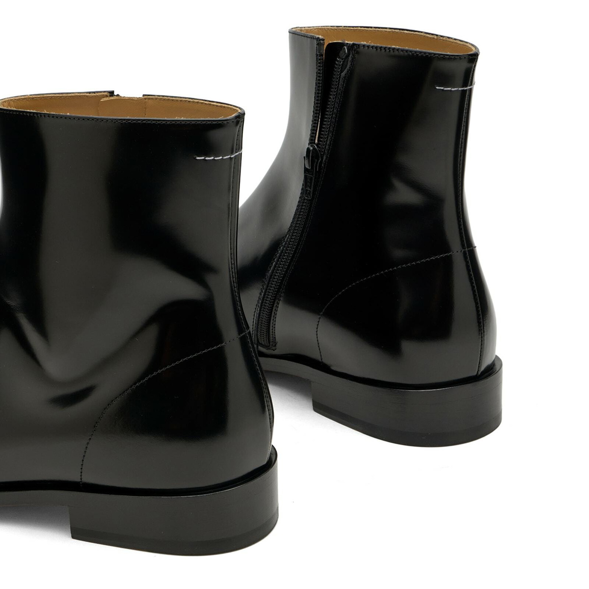 MM6 Maison Margiela Men's Leather Ankle Boot in Black