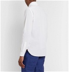 Isaia - Slim-Fit Cutaway-Collar Cotton-Seersucker Shirt - White