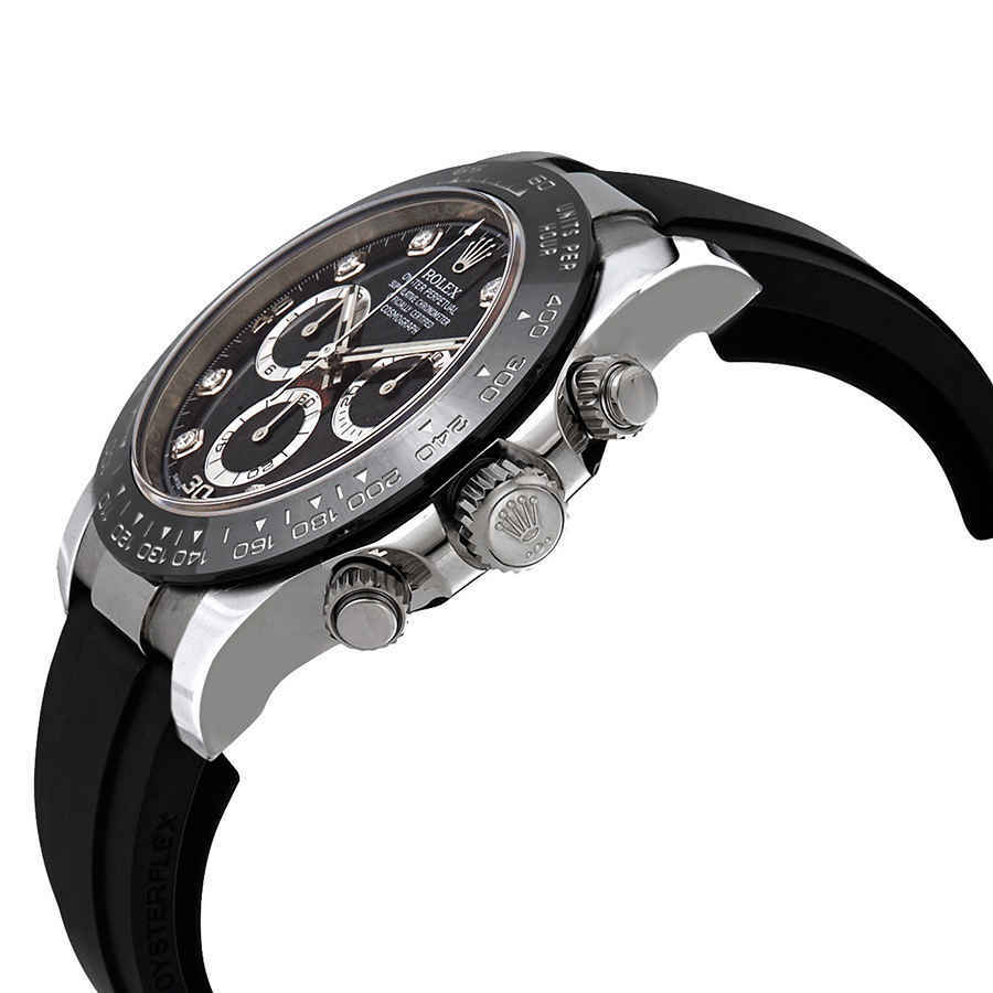 Rolex Cosmograph Daytona Black Diamond Dial Mens Chronograph Oysterflex Watch 116519BKDR