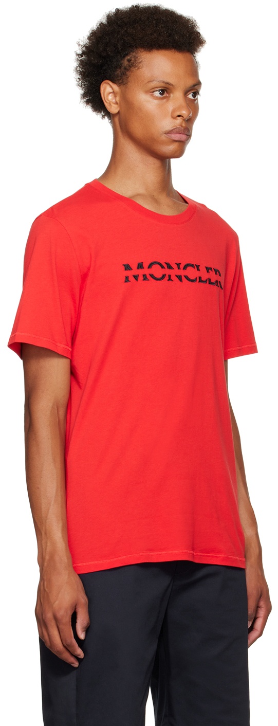 Moncler Red Cotton T-Shirt Moncler