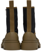 Bottega Veneta Black & Khaki Calf-High Boots