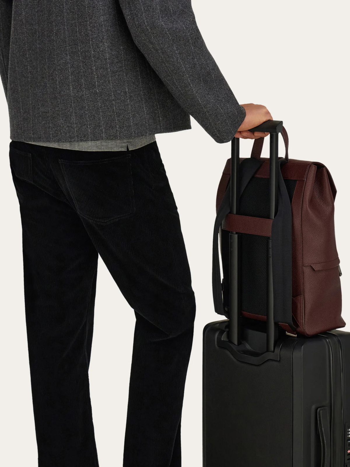 Ferragamo Mens Hug buckle backpack in Red