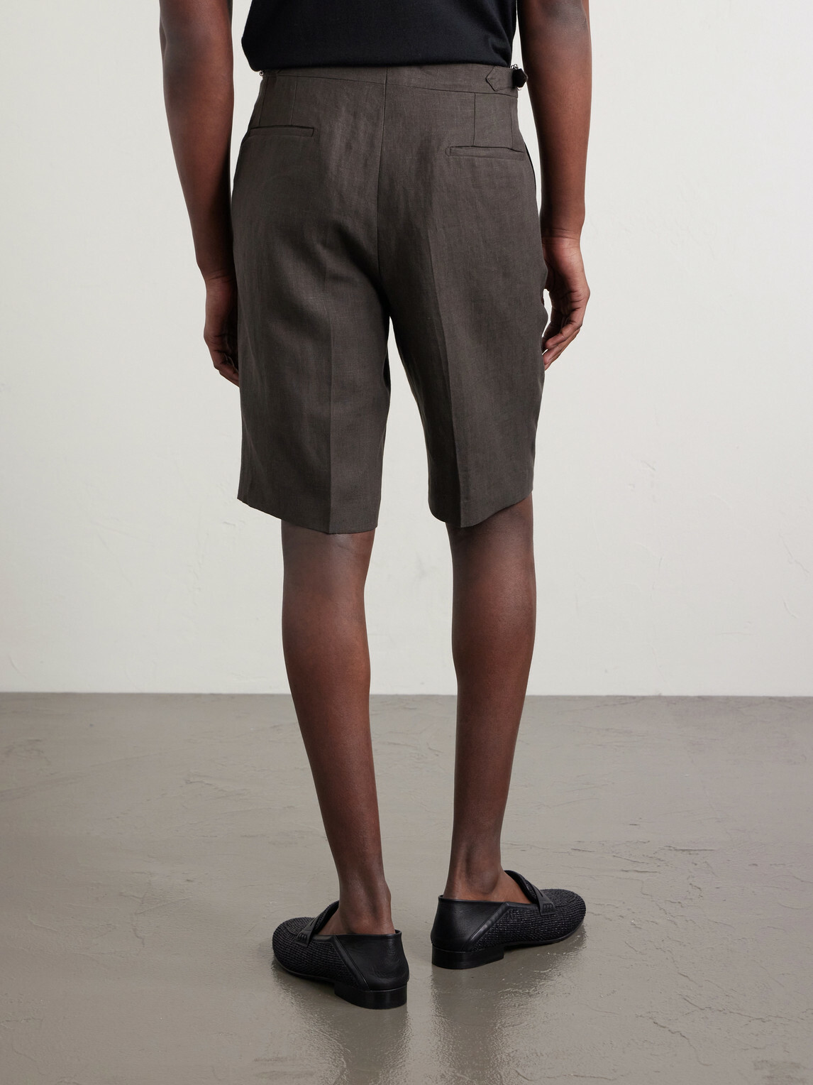 De Petrillo - Straight-Leg Linen Shorts - Brown