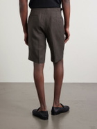 De Petrillo - Straight-Leg Linen Shorts - Brown