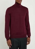 Saint Laurent Roll-neck Wool Jumper Bordeaux