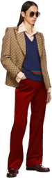 Gucci Brown Canvas Monogram Blazer