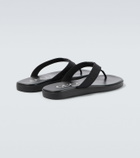 Gucci Logo canvas and leather thong sandals