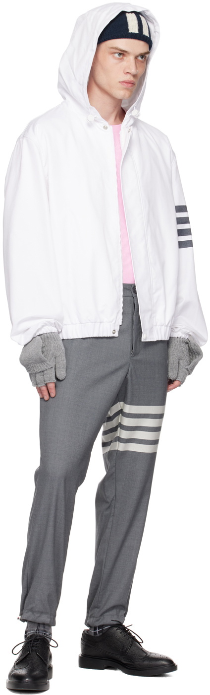 Thom Browne White 4-Bar Jacket Thom Browne