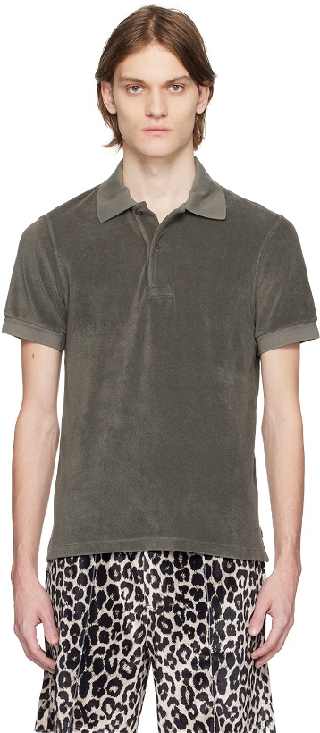 Photo: TOM FORD Brown Towelling Polo