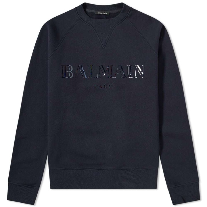 Photo: Balmain Logo Crew Sweat Blue