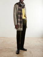 Polo Ralph Lauren - Fringed Logo-Embroidered Checked Recycled Cashmere and Wool-Blend Scarf