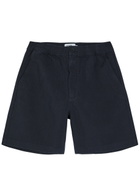 Wax London Kurt Crinkled Cotton and Linen-blend Shorts Navy
