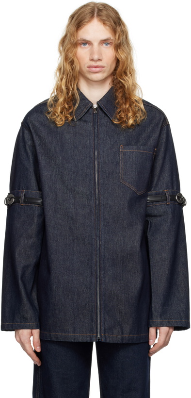 Photo: Coperni Navy Raw Hybrid Denim Overshirt