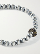 MIKIA - Sterling Silver and Glass Beaded Bracelet - Silver