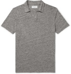 Officine Générale - Simon Garment-Dyed Linen Polo Shirt - Gray