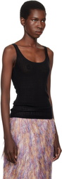 Gabriela Hearst Black Nevin Pointelle Knit Tank Top