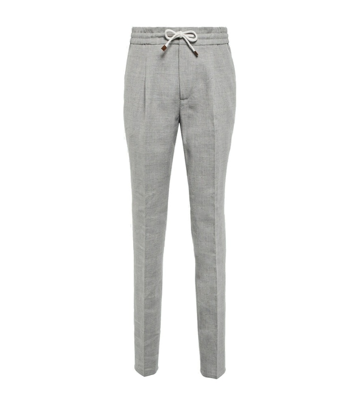 Photo: Brunello Cucinelli - Tapered linen and wool pants