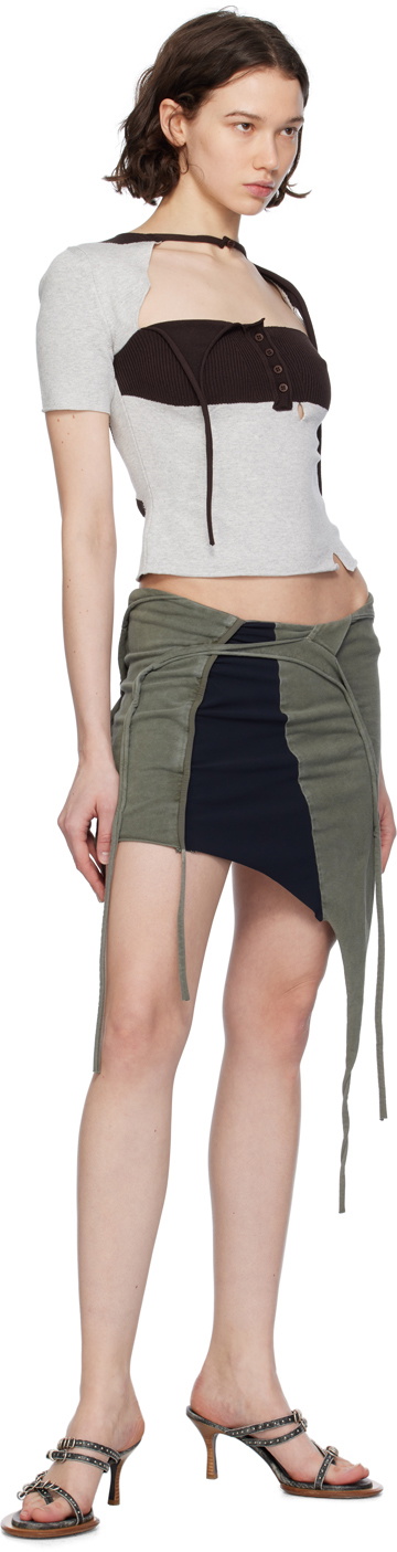 Ottolinger SSENSE Exclusive Taupe & Black Miniskirt Ottolinger