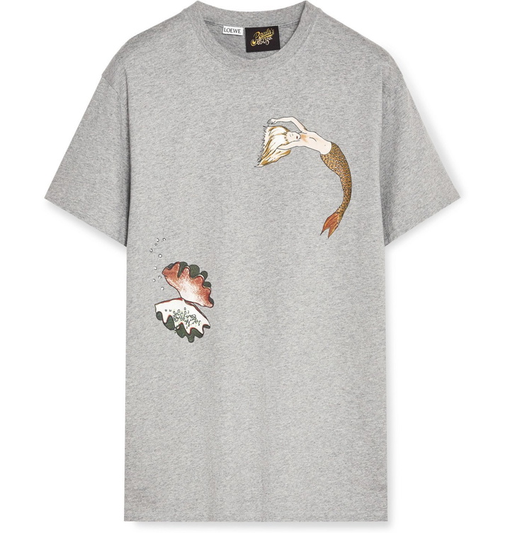 Photo: Loewe - Paula's Ibiza Printed Cotton-Jersey T-Shirt - Gray