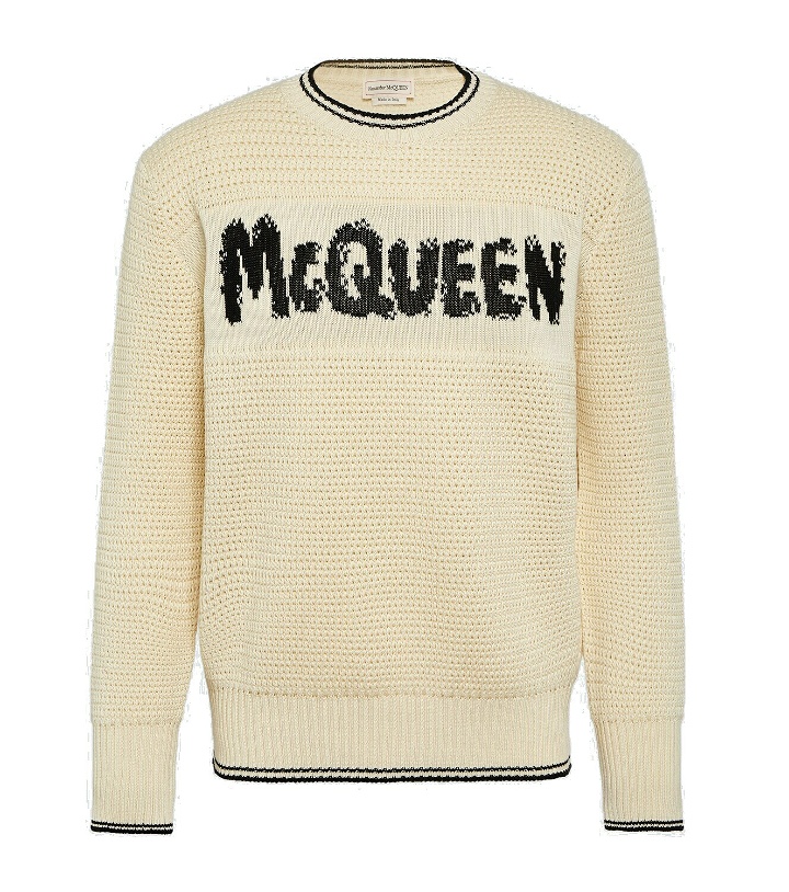 Photo: Alexander McQueen Intarsia waffle-knit cotton sweater